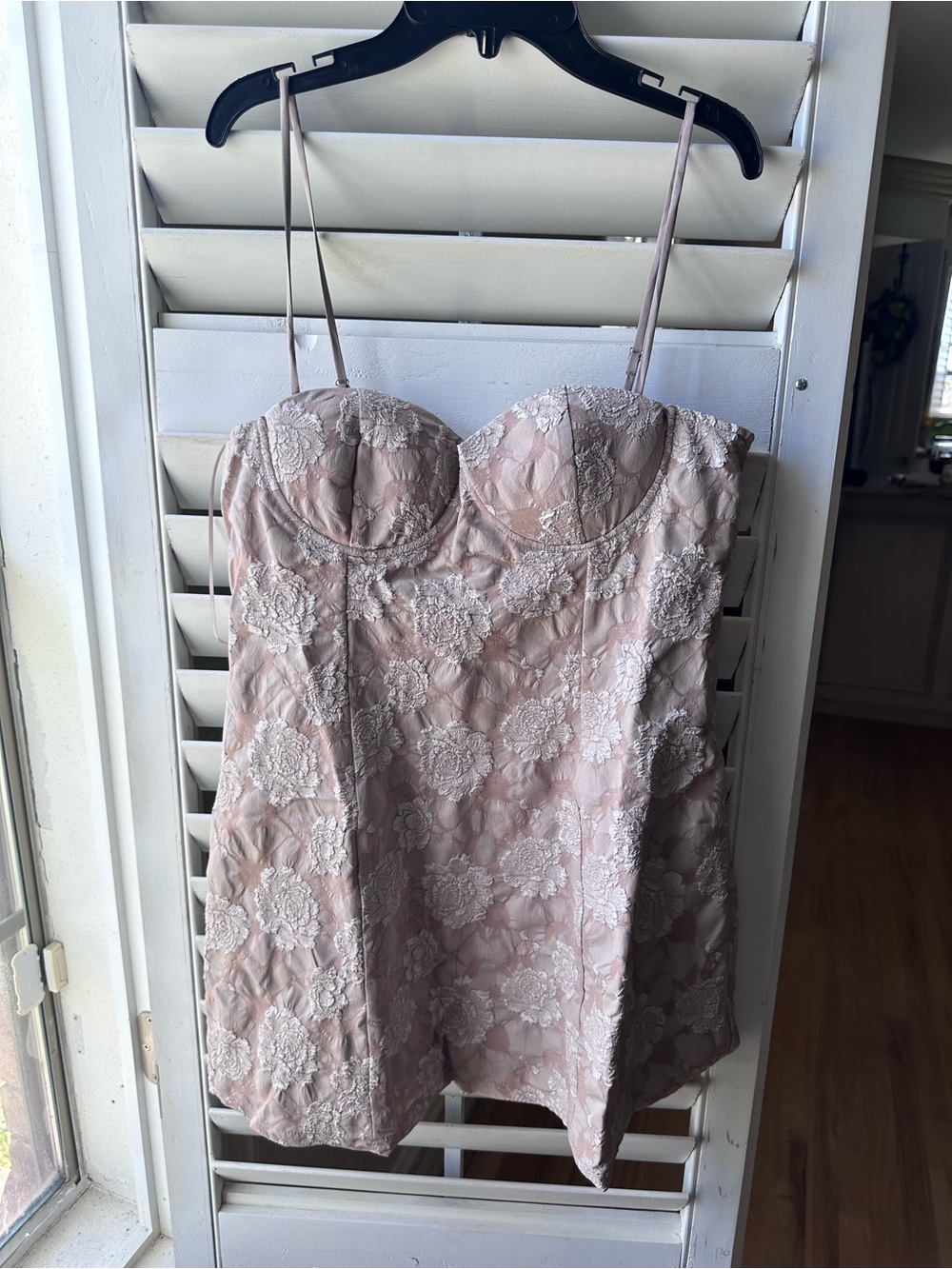 Windsor Blush Lace Bustier Mini Dress